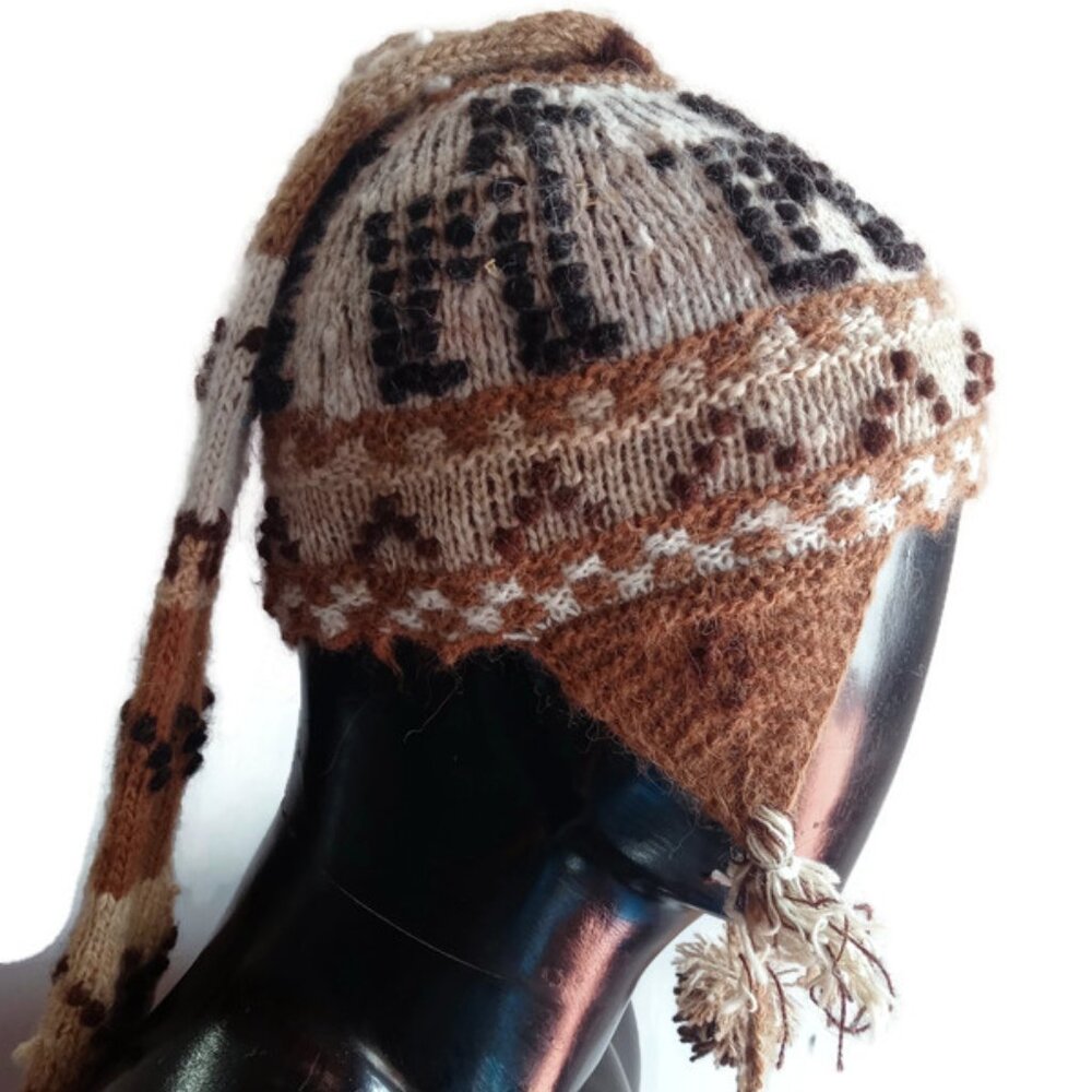 Chullo Unisex Knitted Wool and Pompoms Cozy Winter Hat